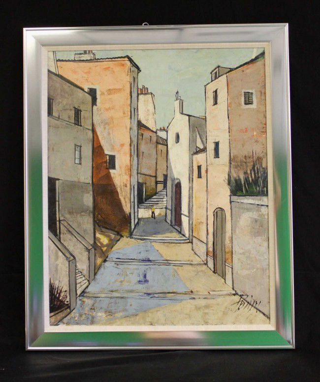 Charles Levier Oil on Canvas: Village scene by French artist Charles Levier. Signed and framed. Dimensions: 24" x 30" Style/Time Period: 19th century Artist: CharlesLevier