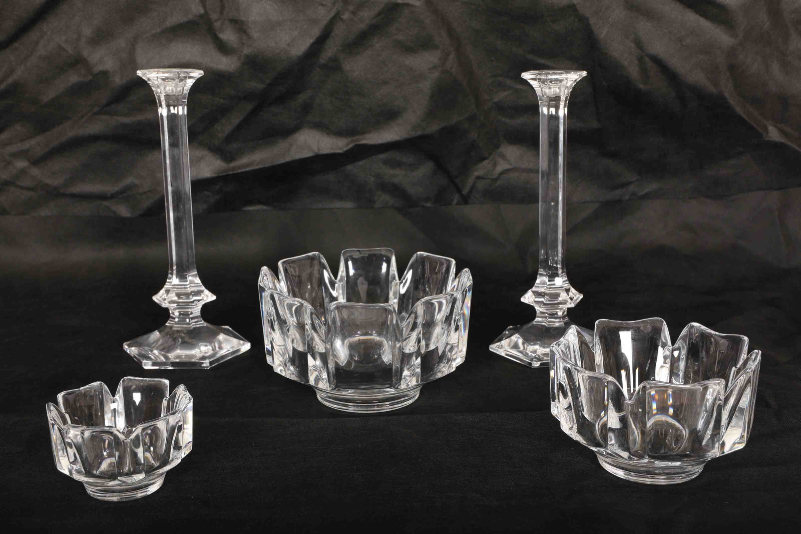 (2) Sets Crystal, Orrefors Bowls & Candlesticks (1 of 19)