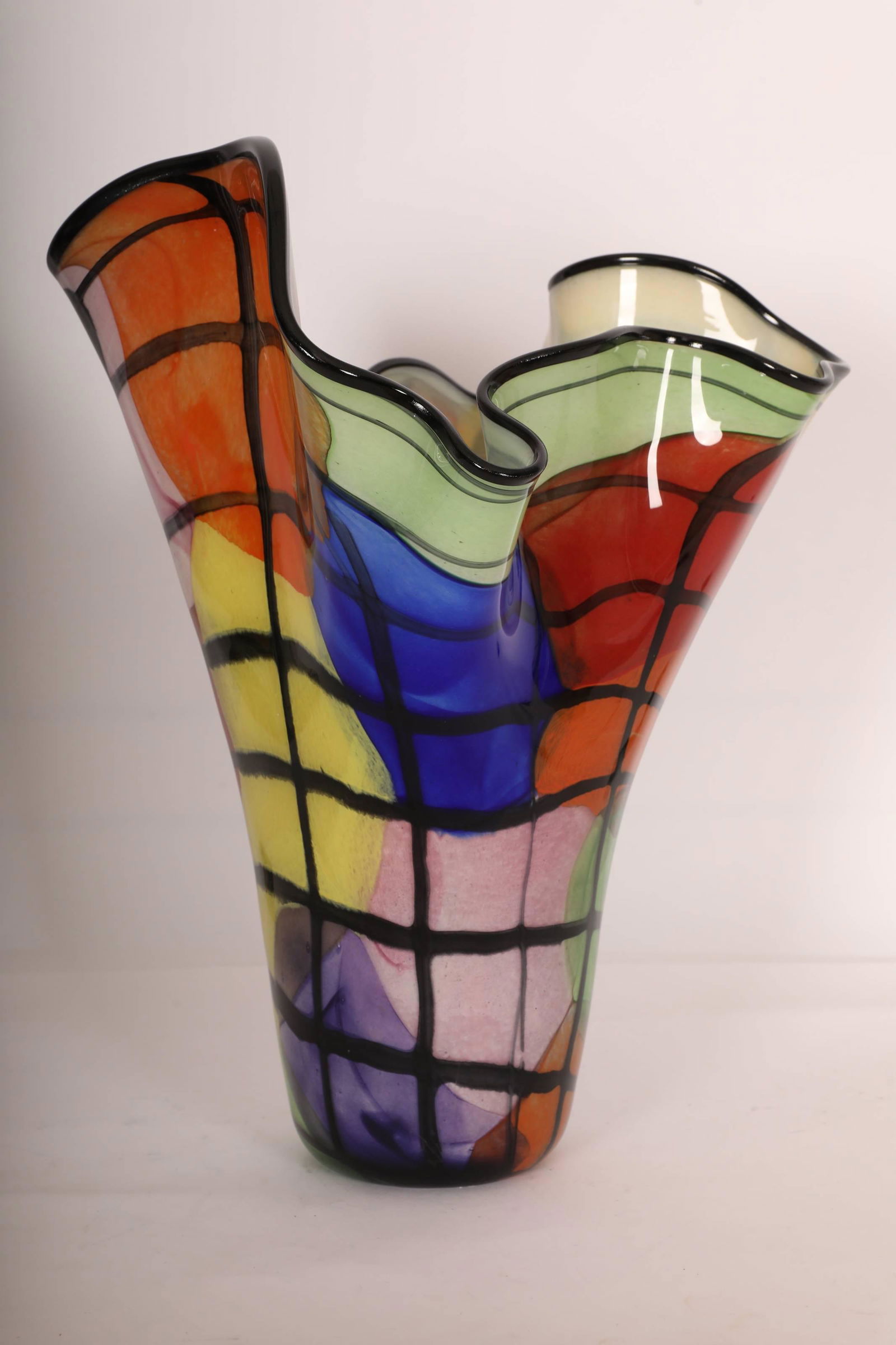 Modernist Art Glass Hand Blown Handkerchief Vase (1 of 7)