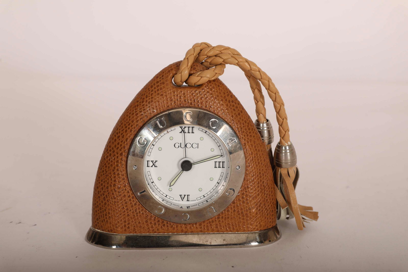 Vintage Gucci Leather Bound travel/table top Clock (1 of 6)