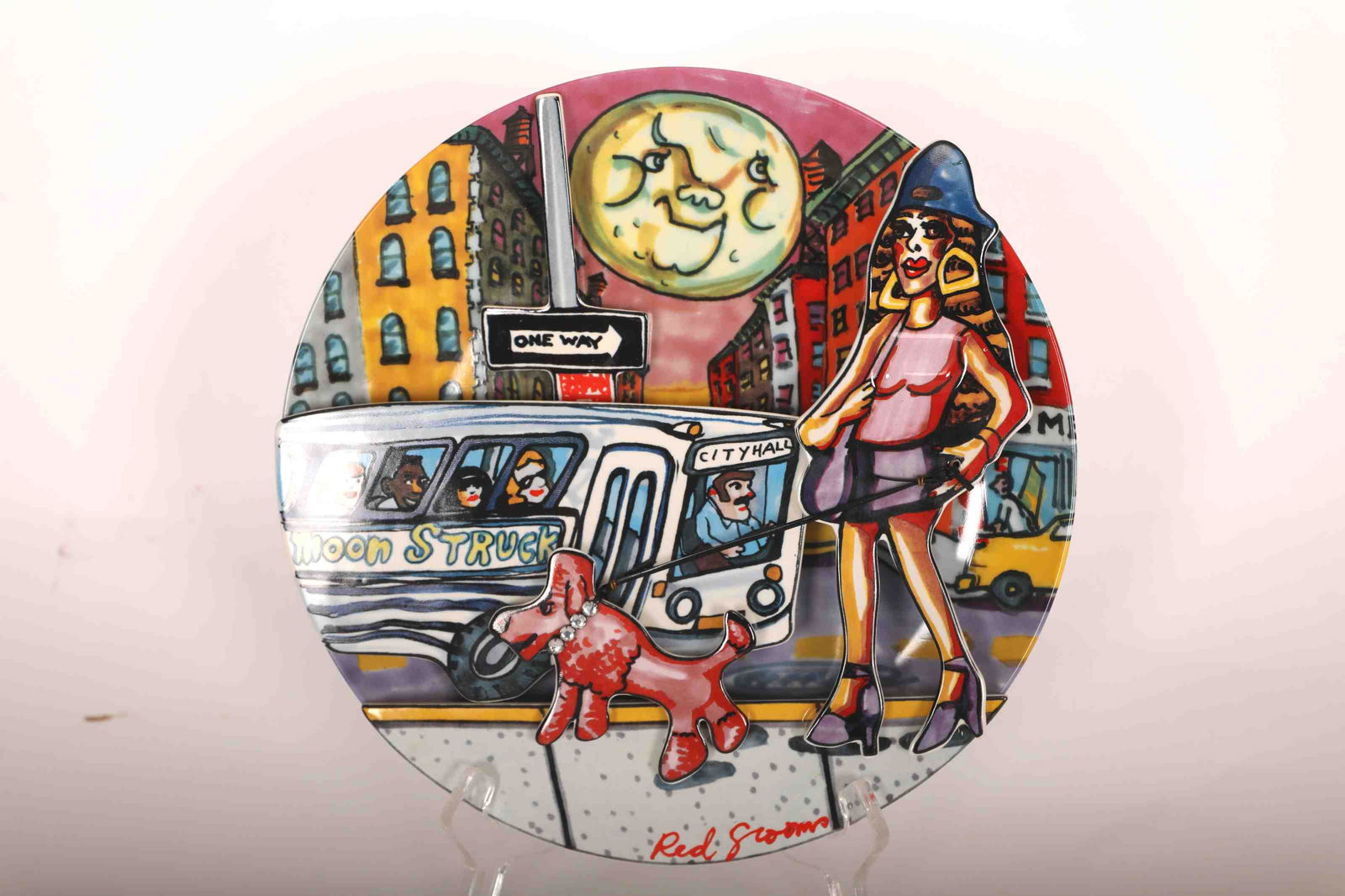 Red Grooms 3D Porcelain Plate "Moonstruck" #1858 (1 of 7)