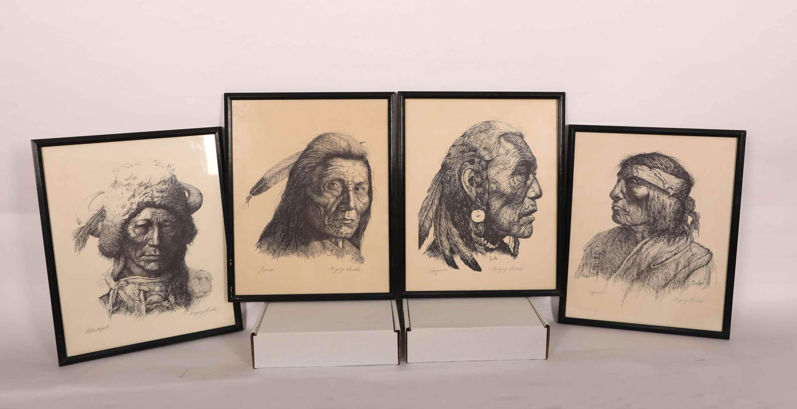 (4) Gregory Perillo Lithographs Native Americans (1 of 20)