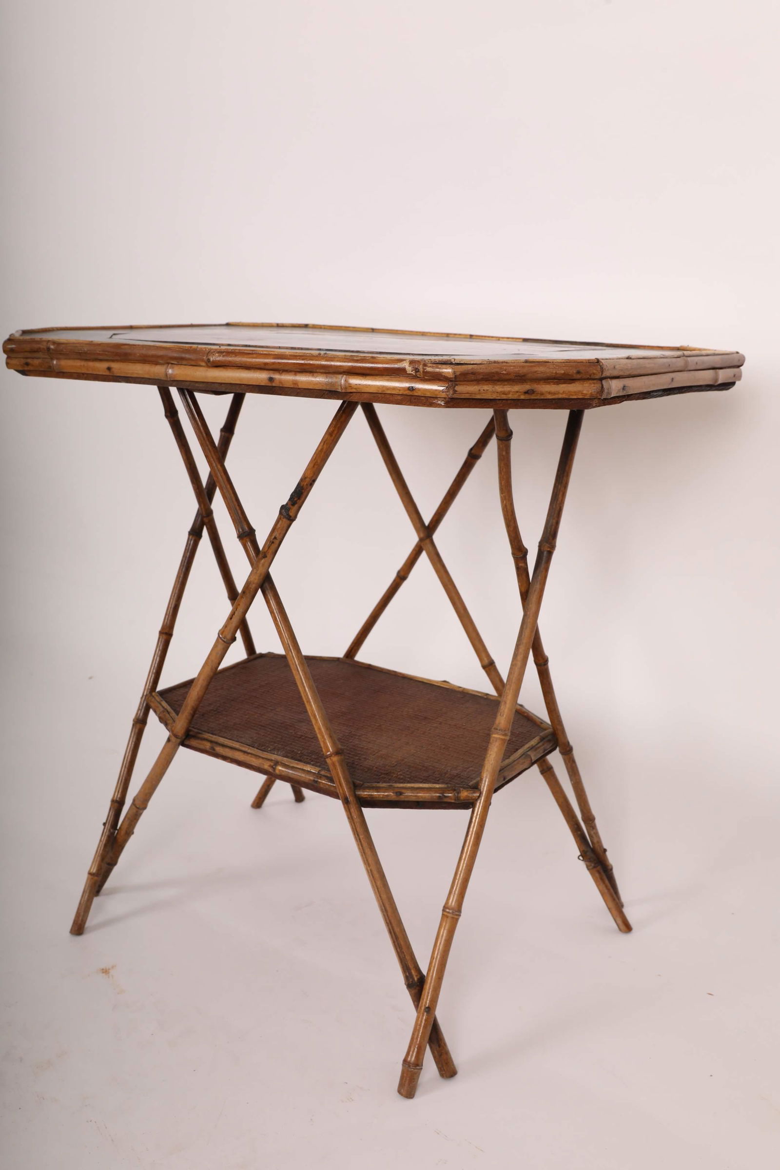 Japanese Bamboo Table w Pastoral Geese Scene (1 of 9)