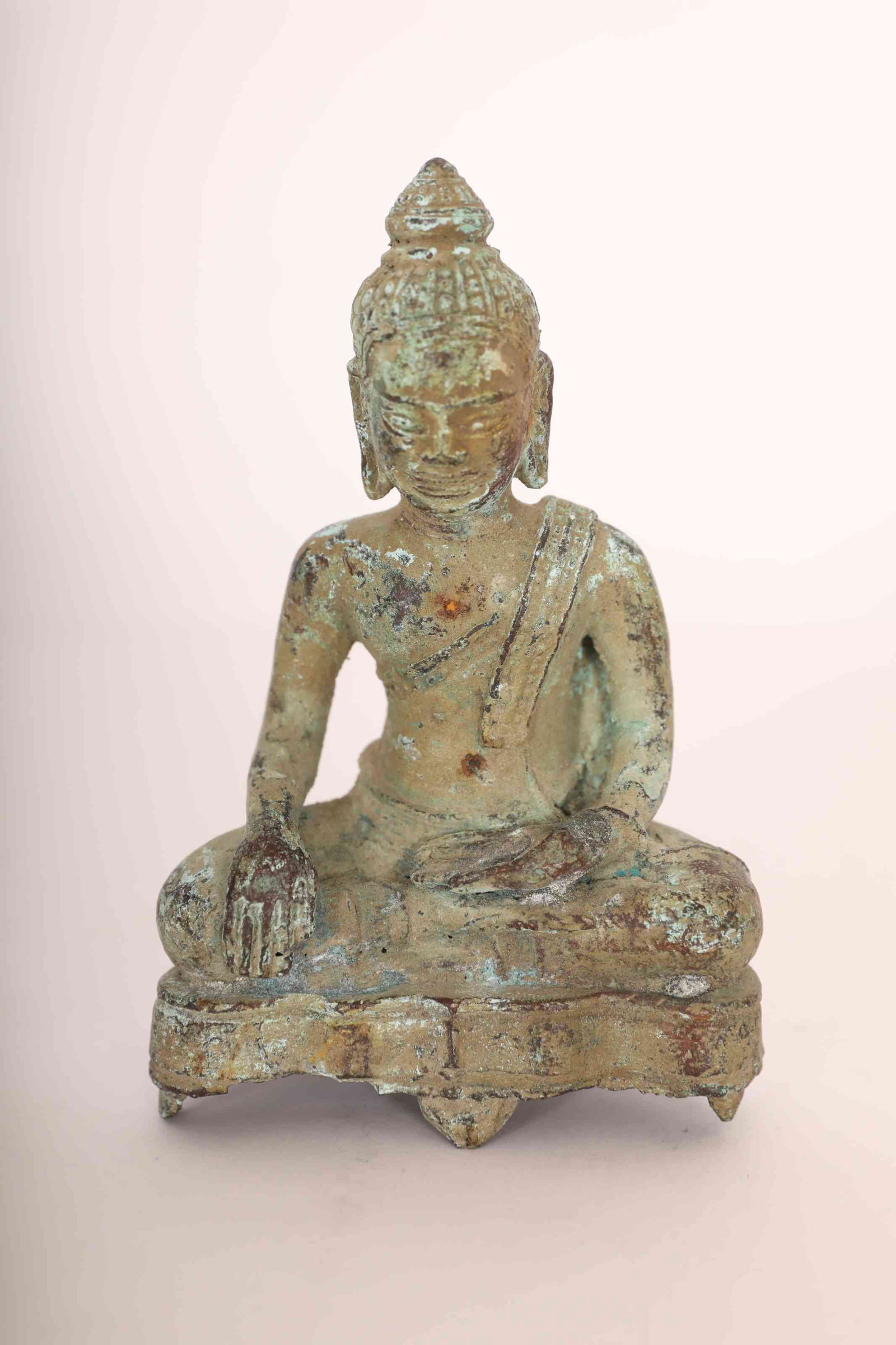 19th C. Thai Bronze Buddha Sculpture Bhumisparsha (1 of 7)