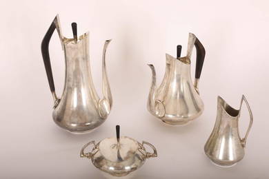 (4) Pc Gorham Donald Colflesh Sterling Tea Set '60