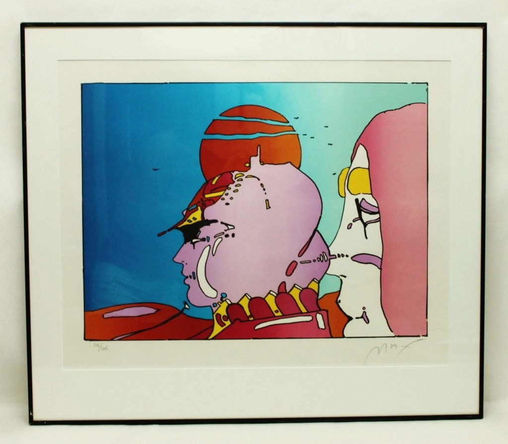 Peter Max Vintage Signed Lithograph: Vintage lithograph by artist Peter Max. Pencil signed in lower right corner, "Max". 115/165 Dimensions: 24" x 20" Style/Time Period: Mid-century Artists: Peter Max