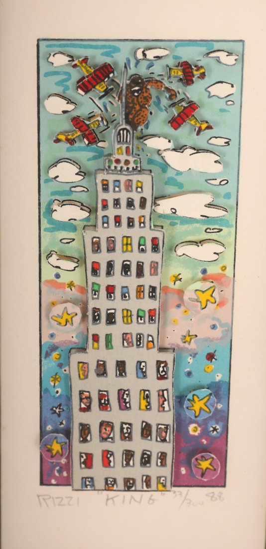 James Rizzi Screenprint "King" 33/300, 1988 (1 of 7)