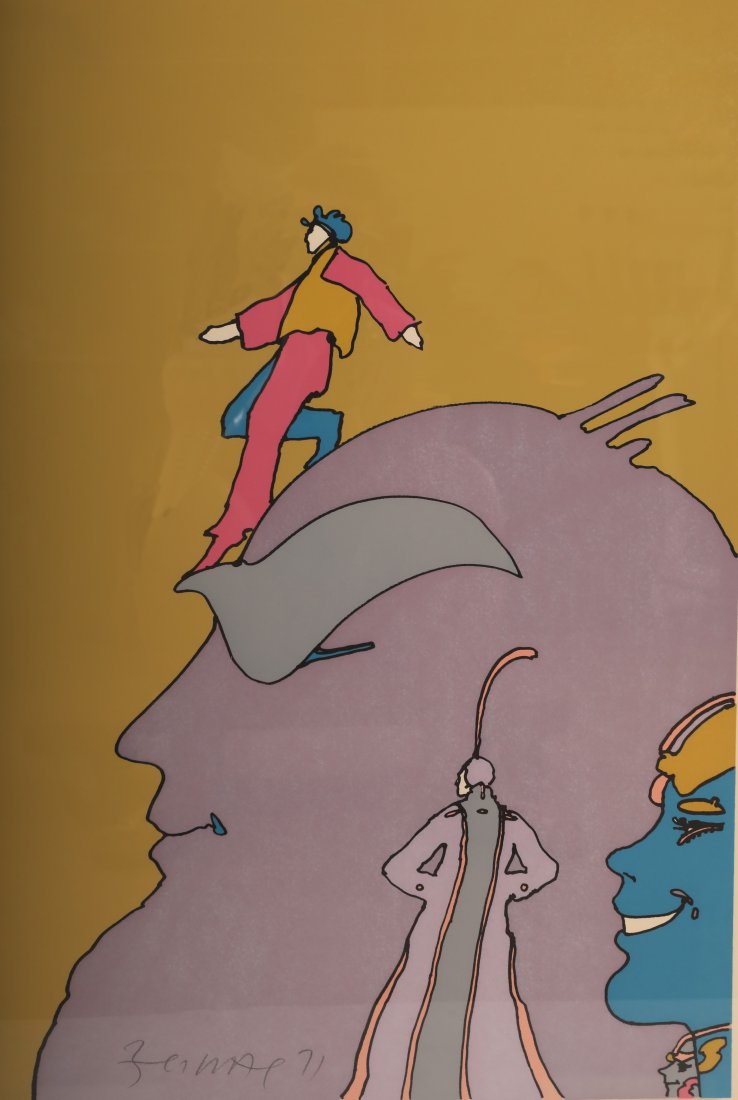 Peter Max Lithograph "Stepping Down" 34/100, 1971 (1 of 8)