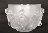 Lg Lalique France Art Glass Luxembourg Cherub Bowl