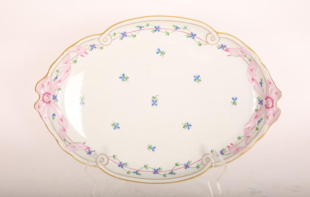 Herend Hungary Blue Garland Ribbon Tray (1 of 5)