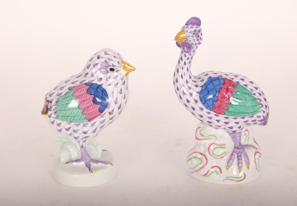 Pr Vntg Herend Members Only Club Fishnet Birds (1 of 8)