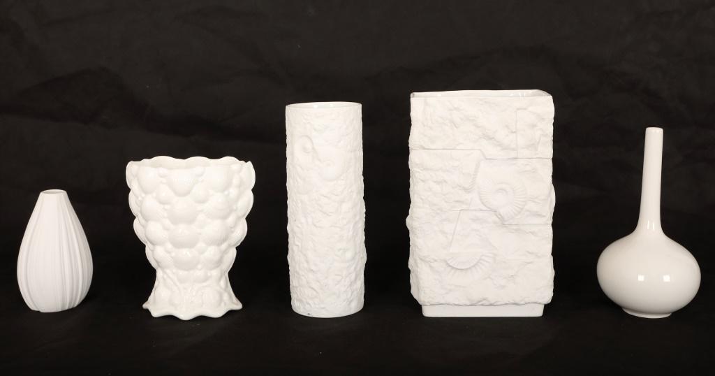 5Pc Blanc-de-Chine Pottery Tiffany, Rosenthal, etc (1 of 13)