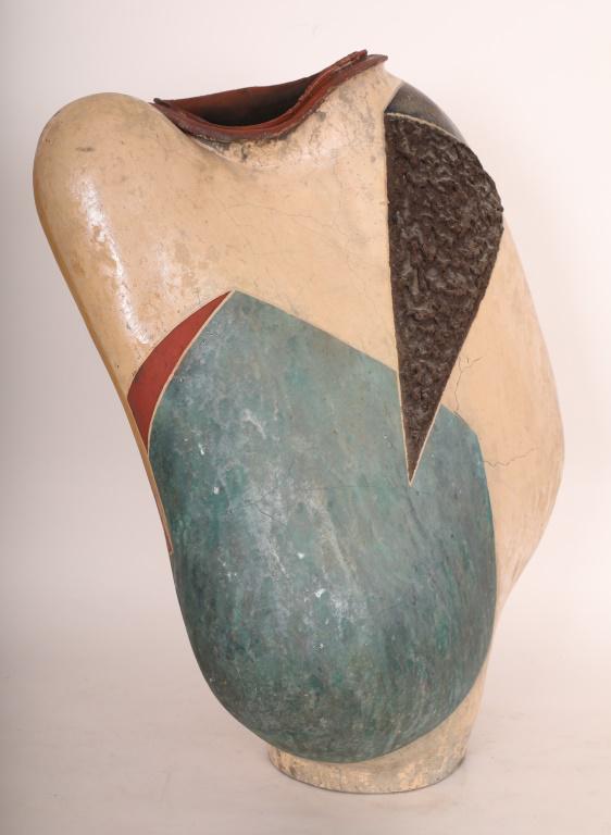 Michael Gustavson Clay Raku Geometric Sculpture (1 of 15)