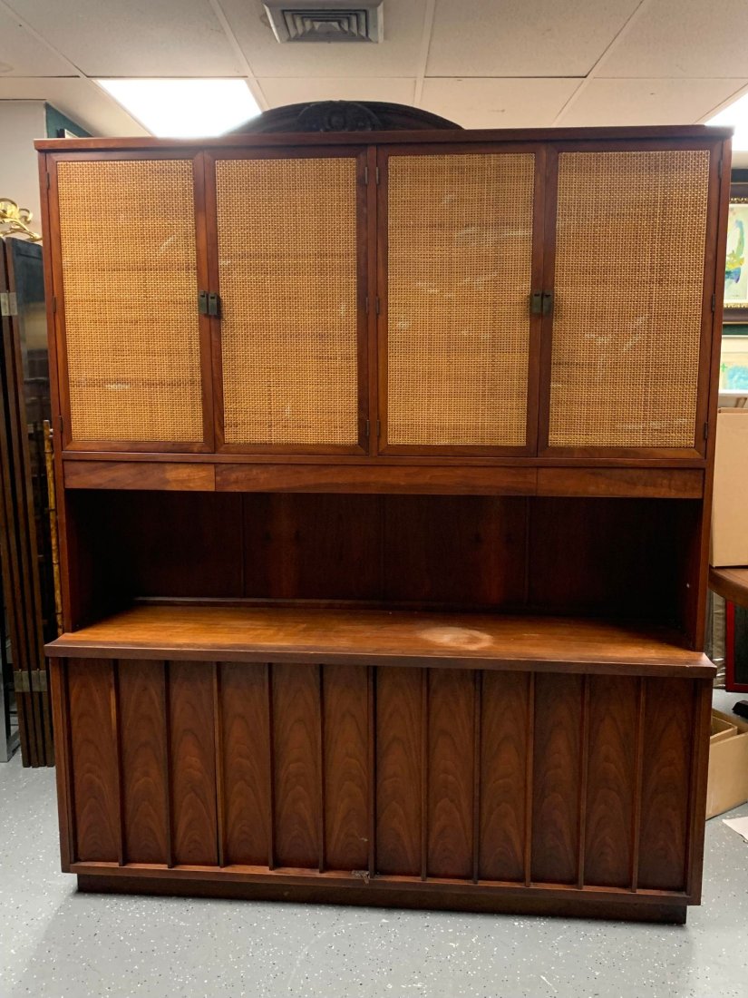 Widdicomb Teak 2 Tier China Cabinet w Cane & Doors (1 of 15)