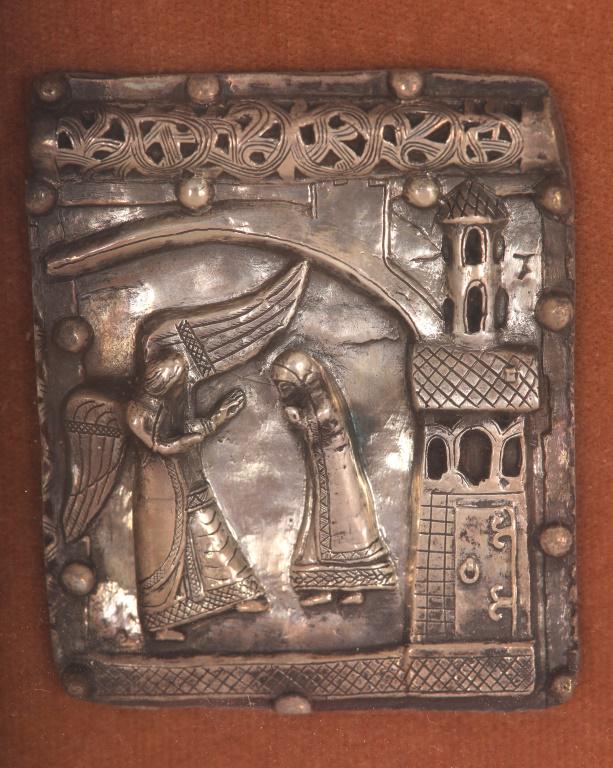 Antq Itl Sterling Bas Relief Plaque Angel & Mary (1 of 8)