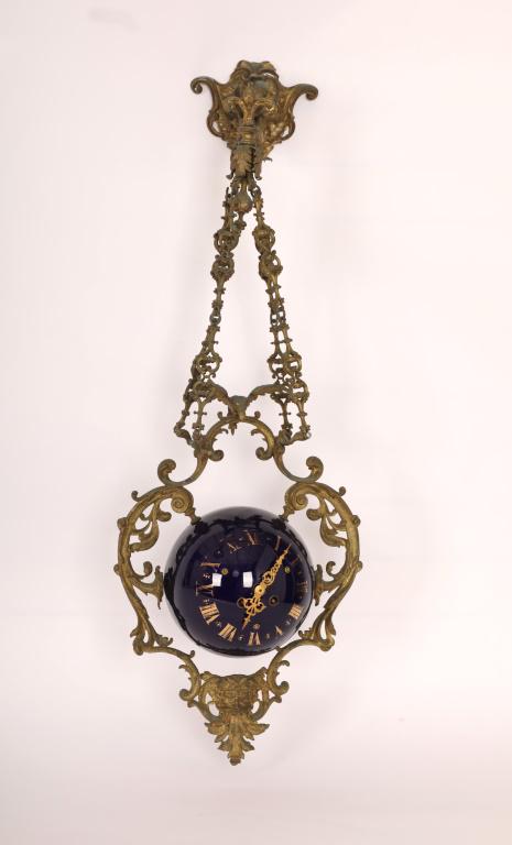 19c Cobalt Porcelain Sphere Clock wDore Brnz Chain (1 of 15)