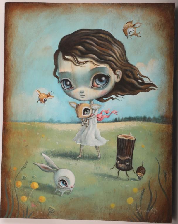 64 Colors Acrylic on Birch Panel "Three Fawn" 2014 (1 of 3)