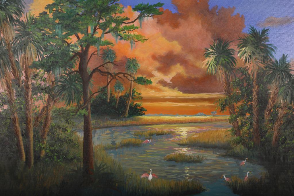 Florida Highwayman Oil on Canvas Landscape (1 of 3)