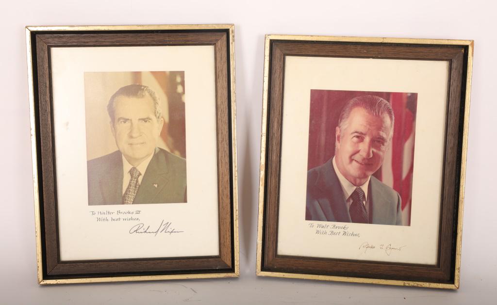 2Pc Richard Nixon & Spiro J. Agnew Autograph Prnts (1 of 5)