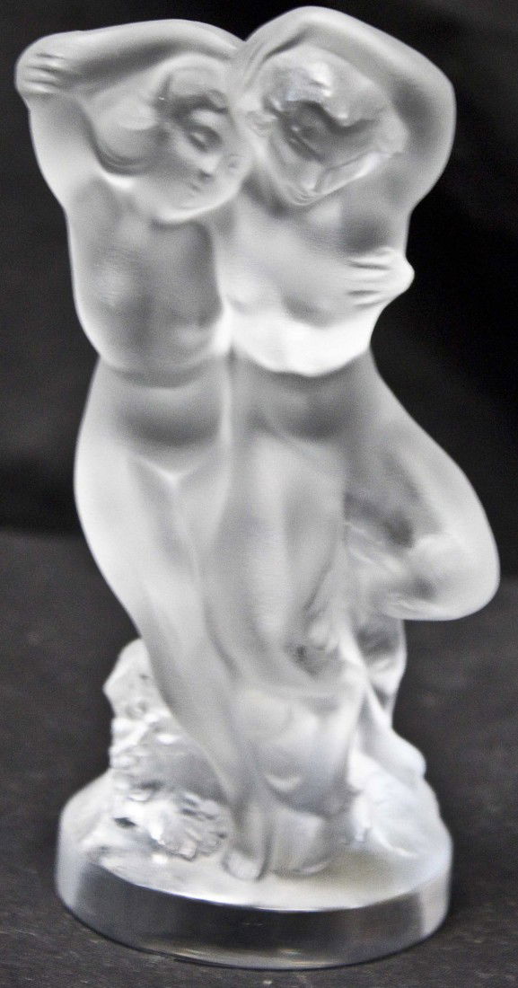 3 Rare Cristal Lalique Paris Woman and Satyr Figurine Jan 15, 2012
