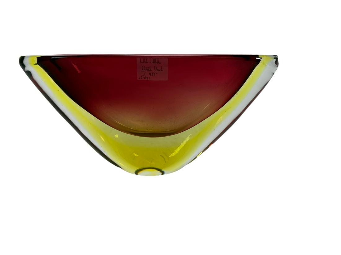 Vintage Uranium Glass Oval Heavy Wall Bowl (1 of 8)