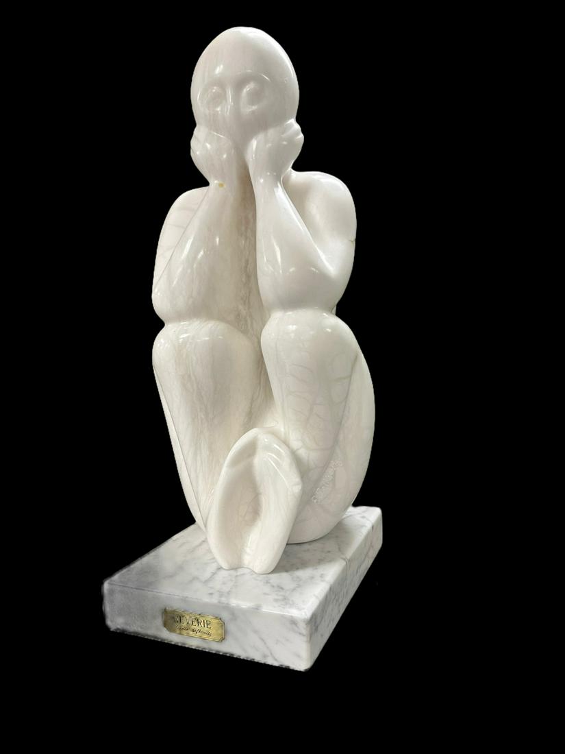 Eleanor Lefkowitz MCM Marble Sculpture "Reverie" (1 of 10)