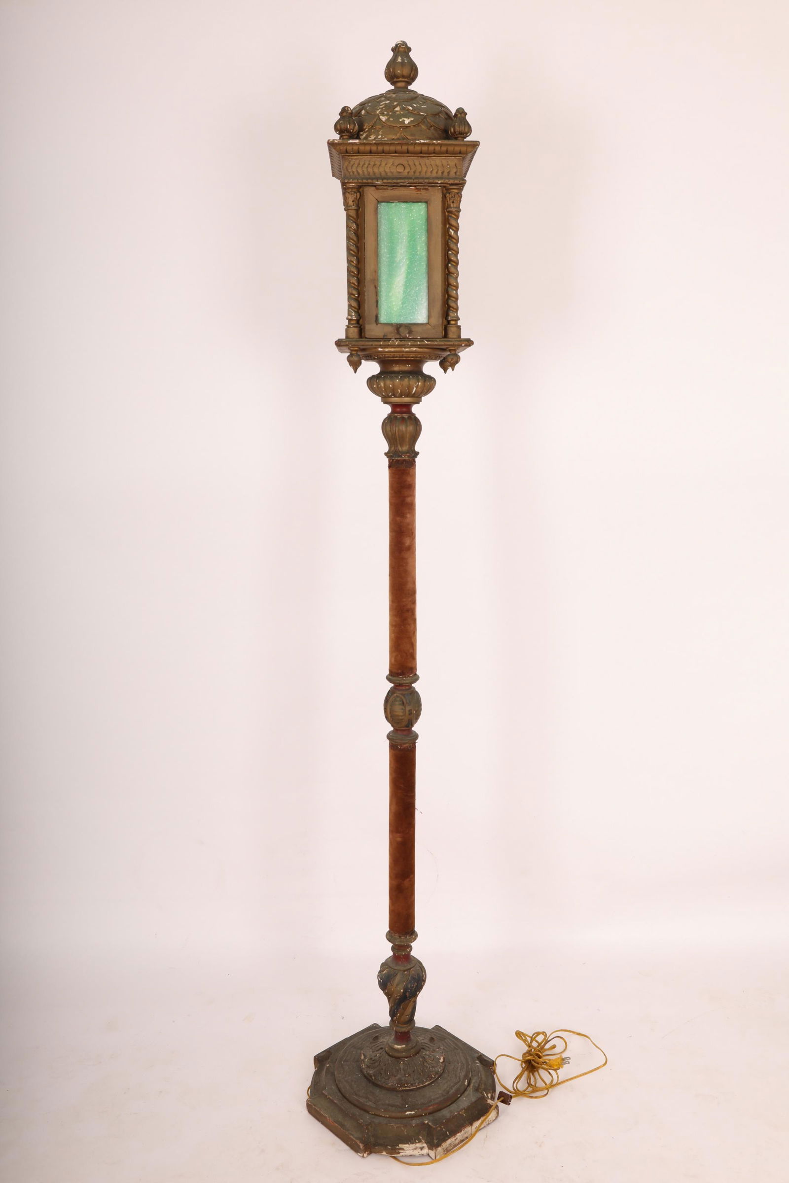 19c Venetian Torchere w Gesso and Slag Glass (1 of 9)