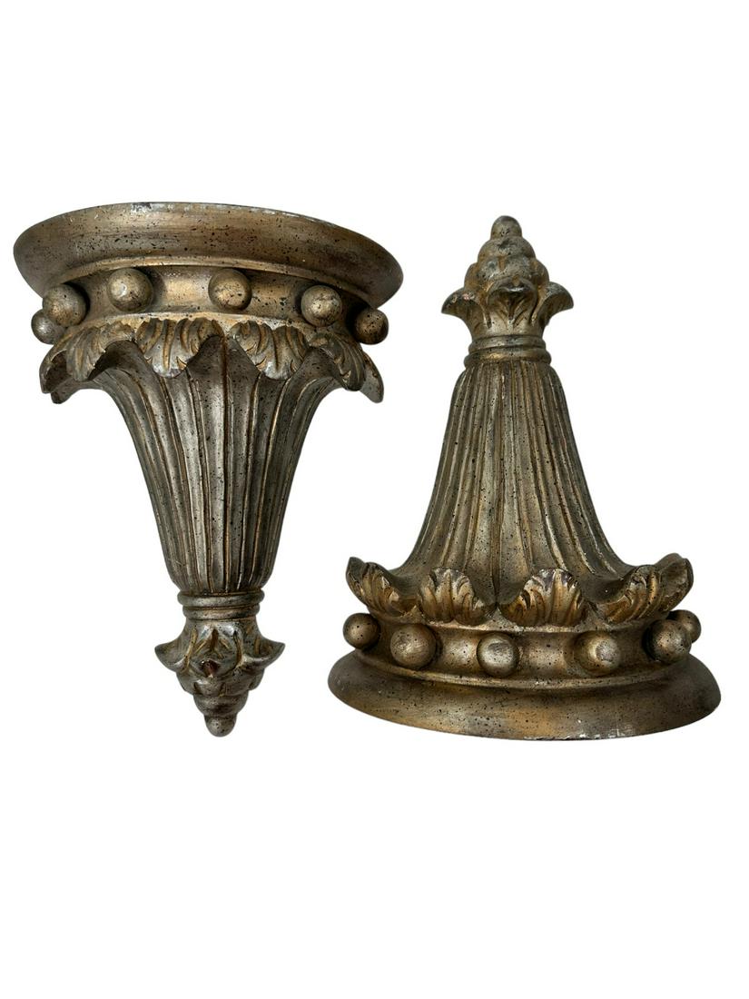 Antique Pr Italian Rococo Gilt Wood Wall Brackets (1 of 6)