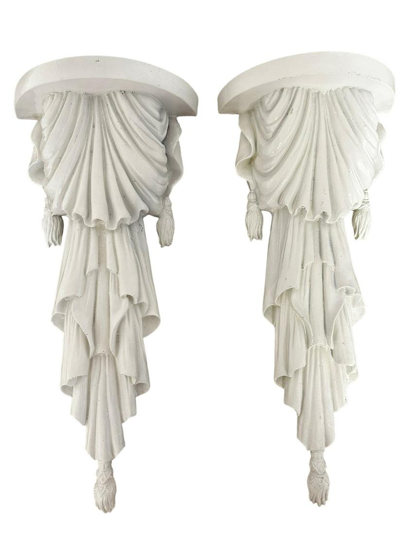 Pair of Draped & Tasseled Composite Wall Shelves (1 of 11)