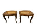 Pr Vntg Country French Walnut & Cane Foot Stools