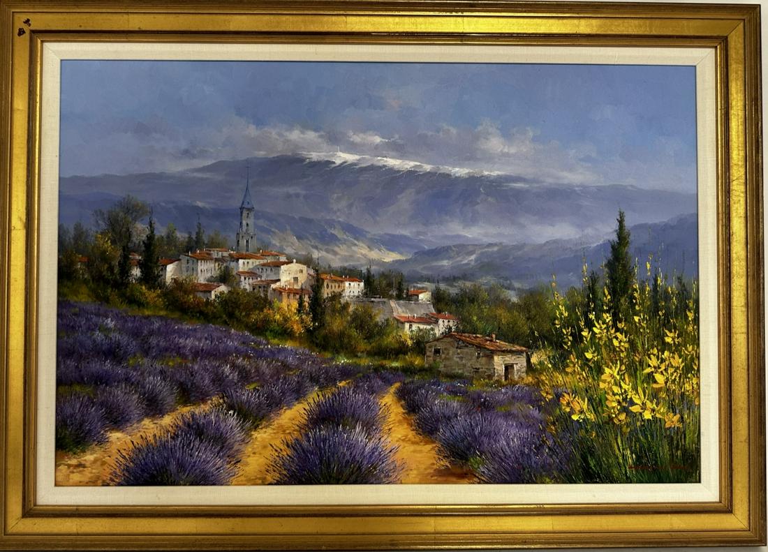 Yung-ou Lee "Lavandes" Oil on Canvas COA (1 of 8)