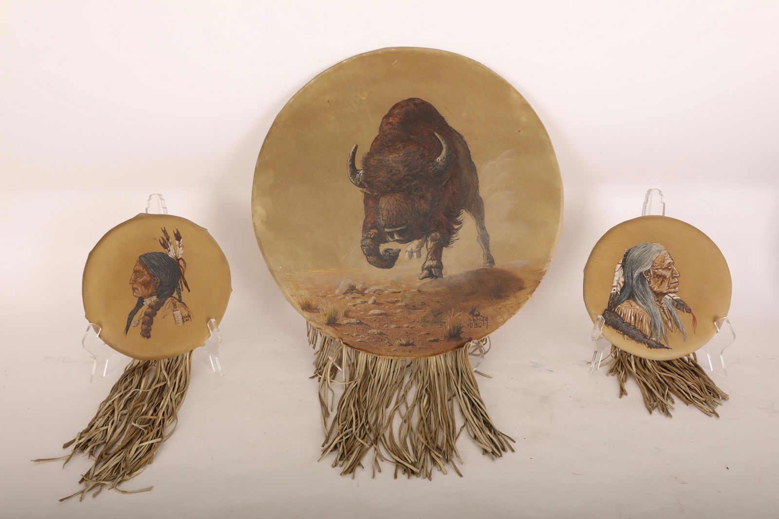 3pc Cameron Blagg, Jr Oil on Leather "Buffalo" (1 of 15)