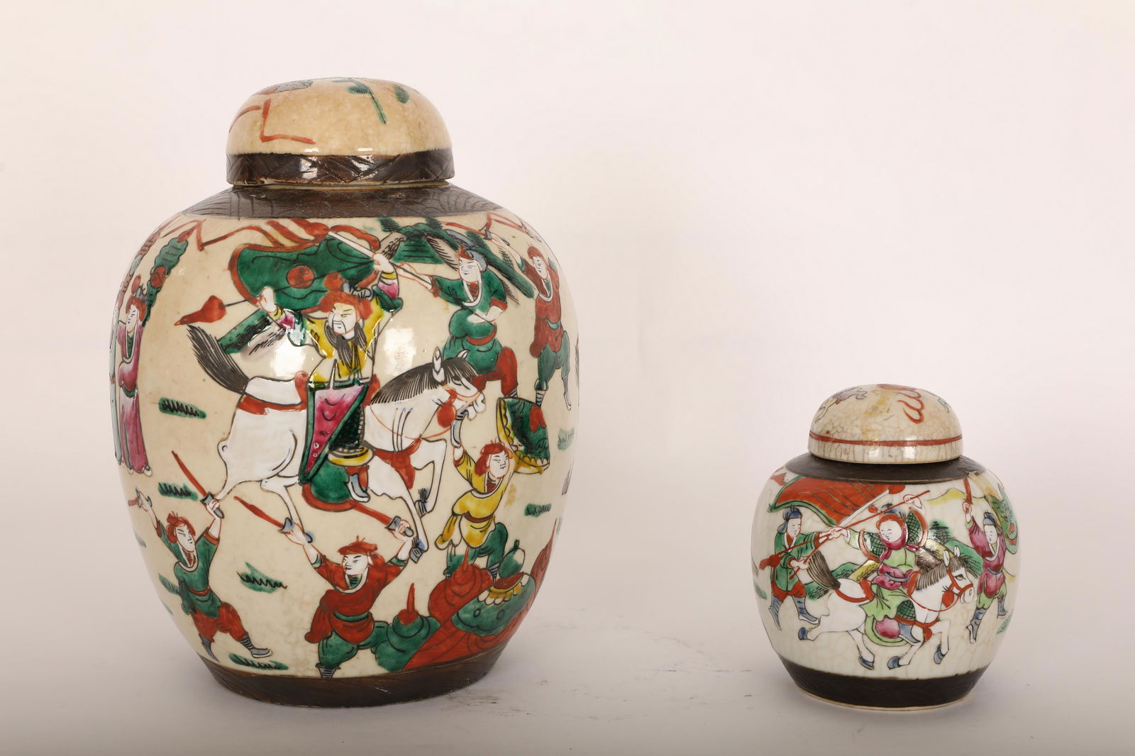2pc 19c Chinese Ginger Jars w Chop Marks (1 of 13)