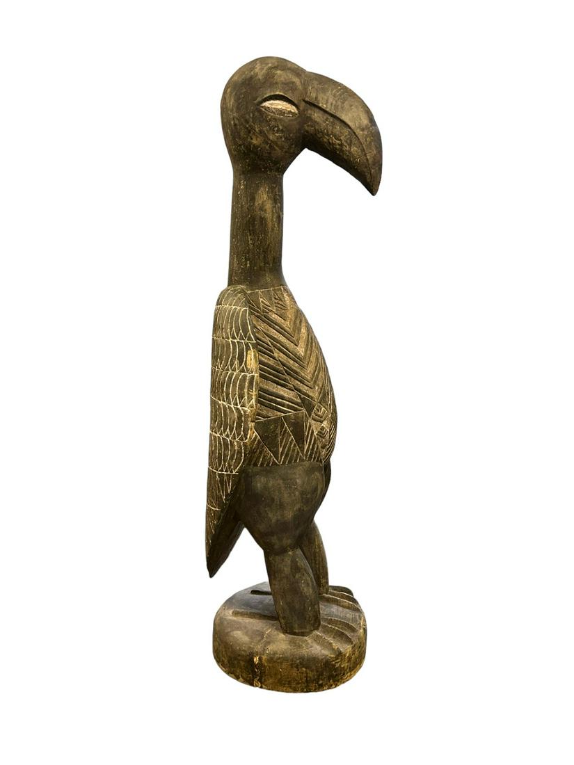 6' Tall Single Log  Senufo African Bird Sculpture (1 of 10)