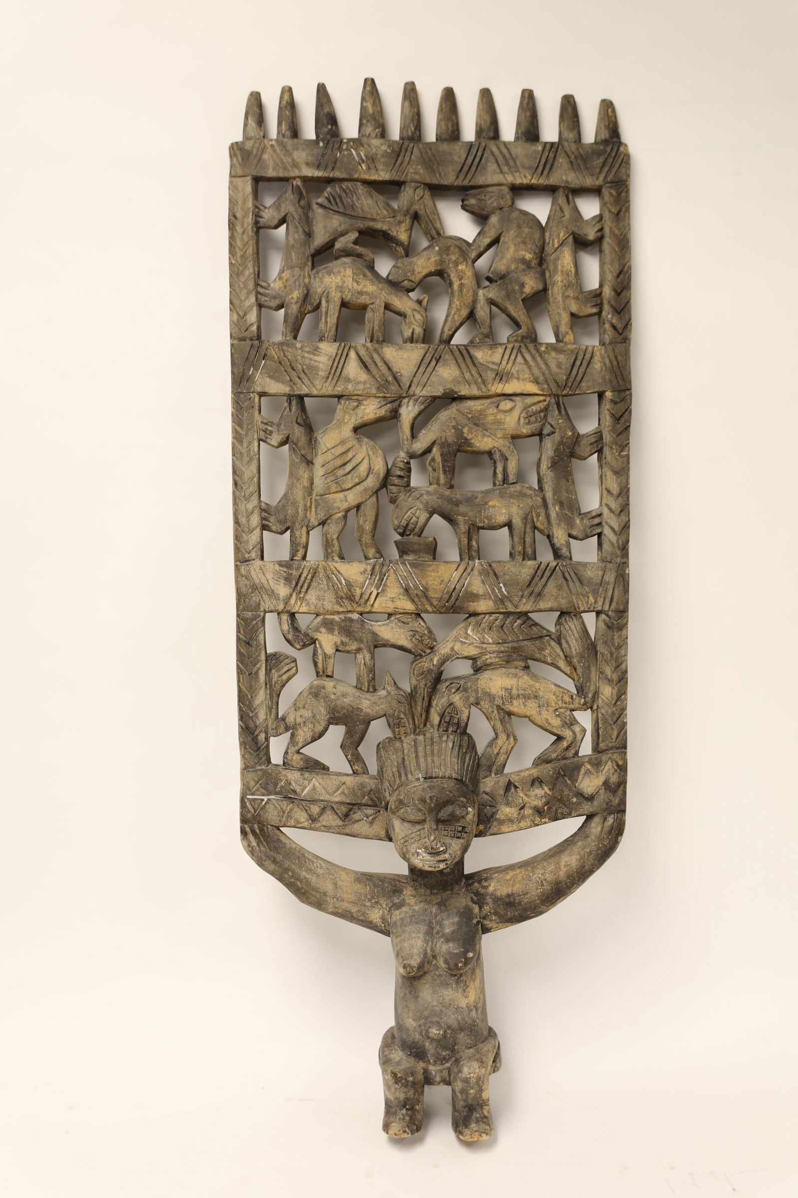 Colonial Wood African Sculpture of Matriarch (1 of 10)