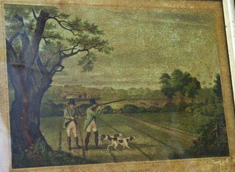 Painting On Glass, R Havell Jr., Partridge Shooting: Reverse Painting On Glass, By Robert Havell Junior. Titled Partridge Shooting. Robert Havell, Jr. (Nov. 25, 1793 - Nov. 11, 1878) was the principal engraver of Audubon's Birds of America, perhaps the 