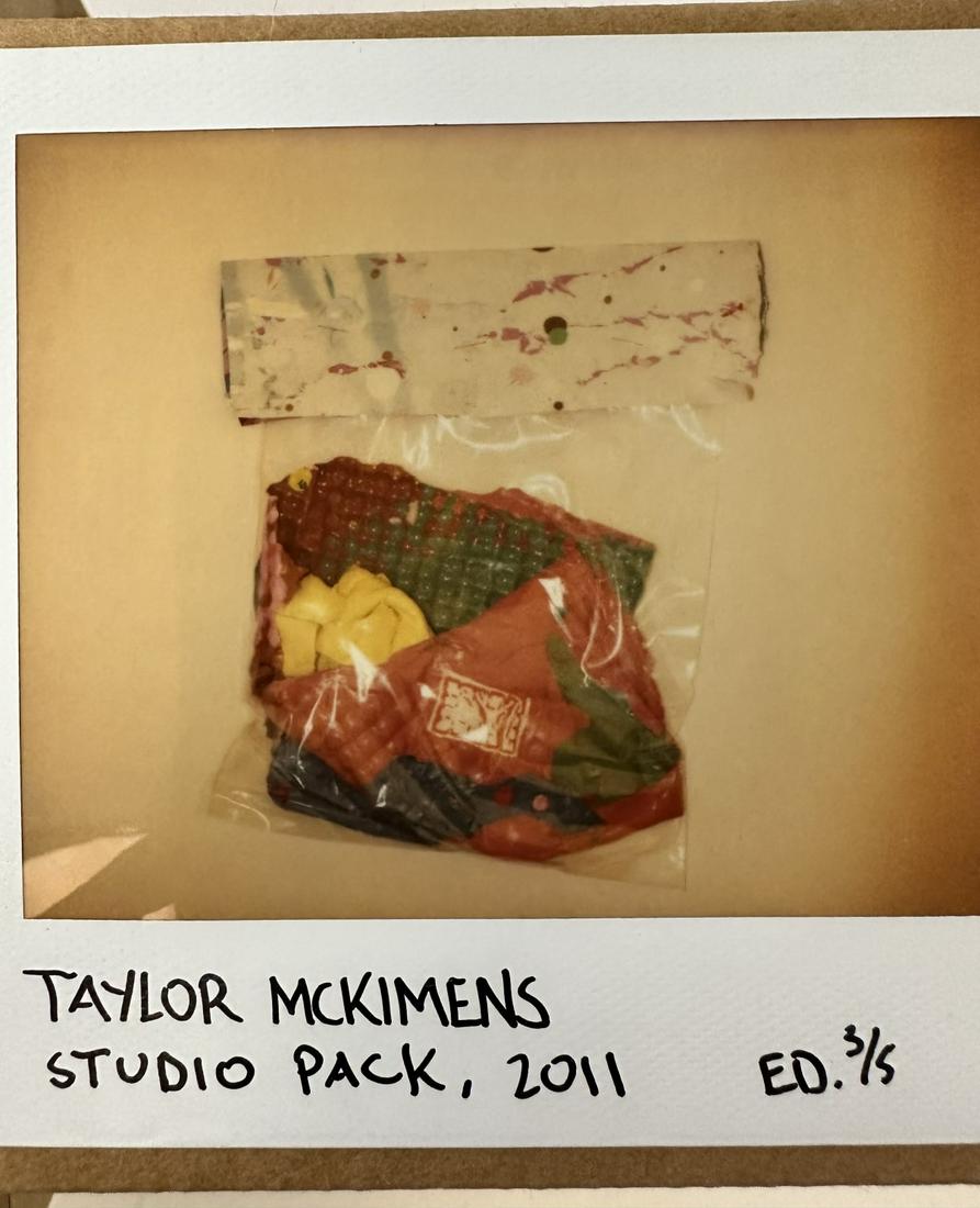 5pc Taylor McKimens Studio Pack, 2011 Unopened: 5 Piece Taylor McKimens Studio Packs of art and sculptural items, unopened boxes, (1) 2011 #4/5, (1) 2011 #1/5, (1) 2011 #3/5, (1) 2011 #5/5 and (1) 2011 #2/5. Inside is a gift bag of Taylor McKimens