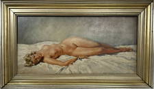 Vintage Nude Female Oil Painting on Canvas