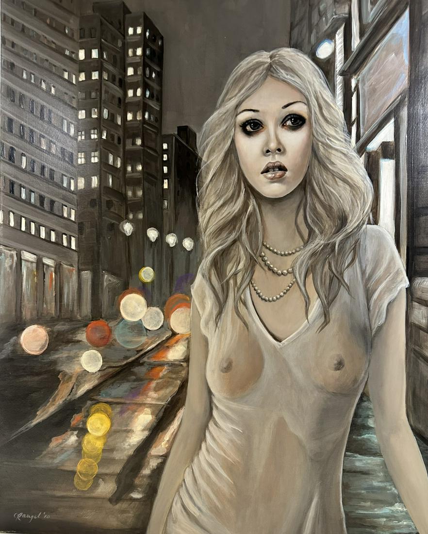 Cate Rangel "Annie Come Home" Acrylic on Birch: Cate Rangel acrylic on birch, titled "Annie Come Home", dated 2010. Signed lower left. Signed, titled and dated on verso. Excellent condition. Measures 16" x 20".