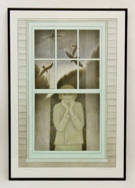 Will Barnet Lithograph "The Dream": Color lithograph by American artist, Will Barnet. The Print Club of Cleveland Publication #81, 2003. Pencil signed and titled by the artist, "The Dream". Measurements: 19" x 28" Period: Modern Artist: