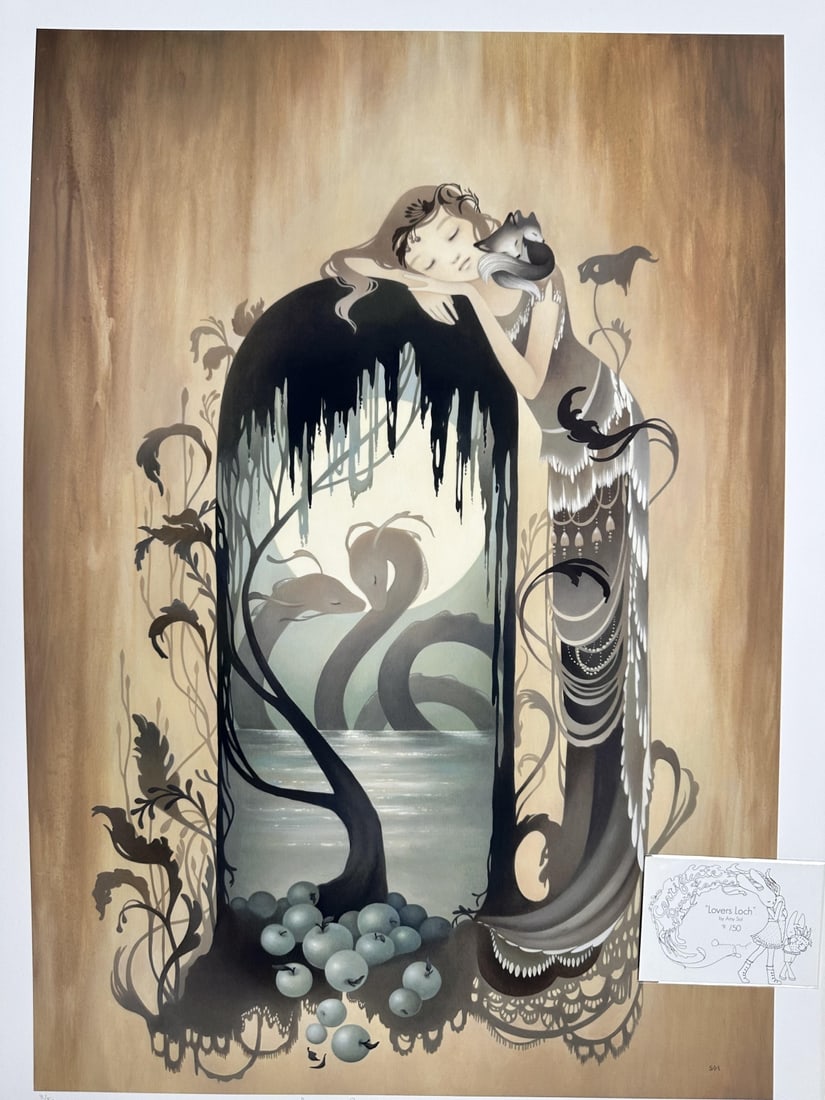 Amy Sol "Lovers Loch" Giclee COA: Amy Sol giclee on fine art archival sheet, titled "Lovers Loch", dated 2011, numbered 3/50, Certificate of Authenticity. Signed in pencil lower right with embossed stamp, titled in pencil lower center