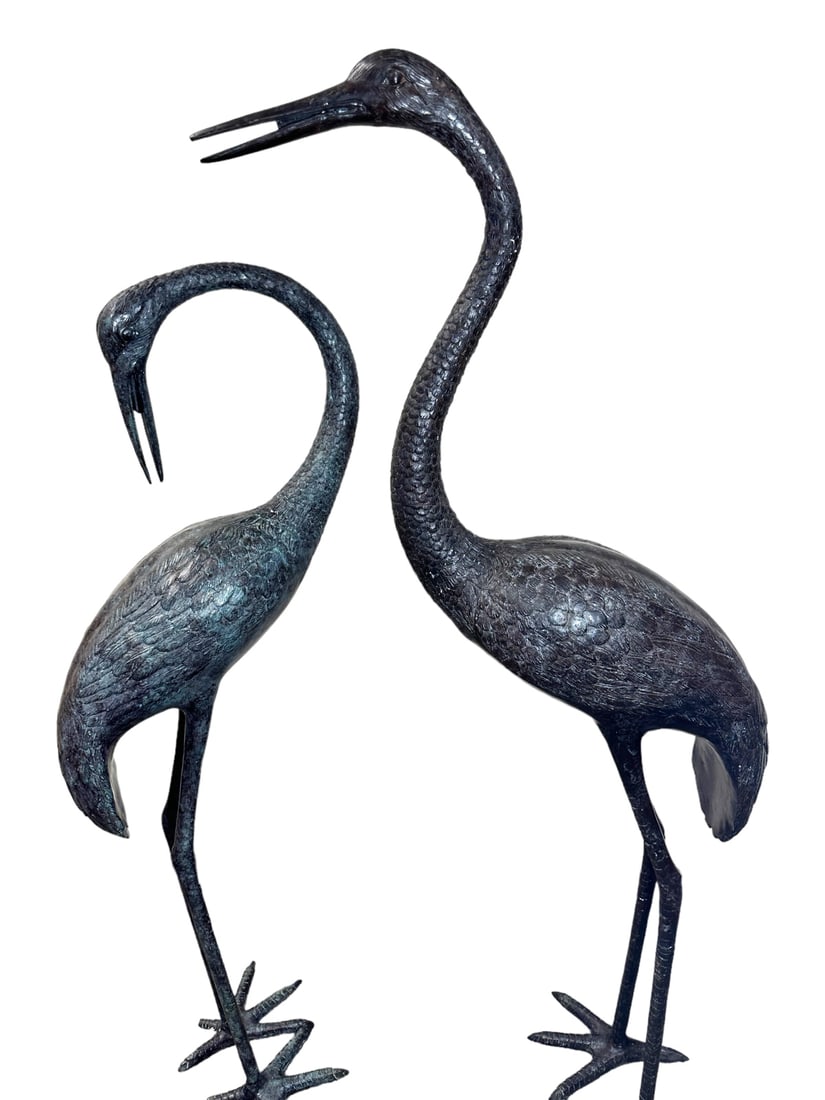 Pr Sandhill Crane Brass Garden Fountains 54" (1 of 11)