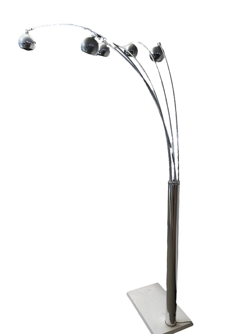 Vntg Azzardo Palp Chrome 5 Light Arc Floor Lamp (1 of 11)
