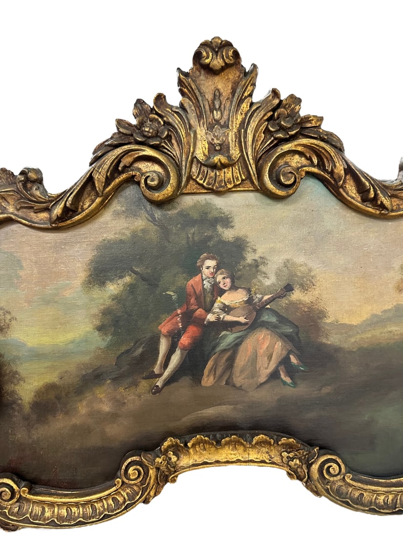 Antq Trumeau Mirror French Romantic Rococo (1 of 7)