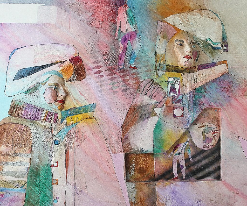 Gregory Hawthorne Mixed Media Canvas "Open Door": Original 3-dimensional mixed media on canvas by California artist Gregory Hawthorne. Titled, "Open Door". Signed lower right, "Hawthorne". 48" x 40" x 2.5" Modern Hawthorne