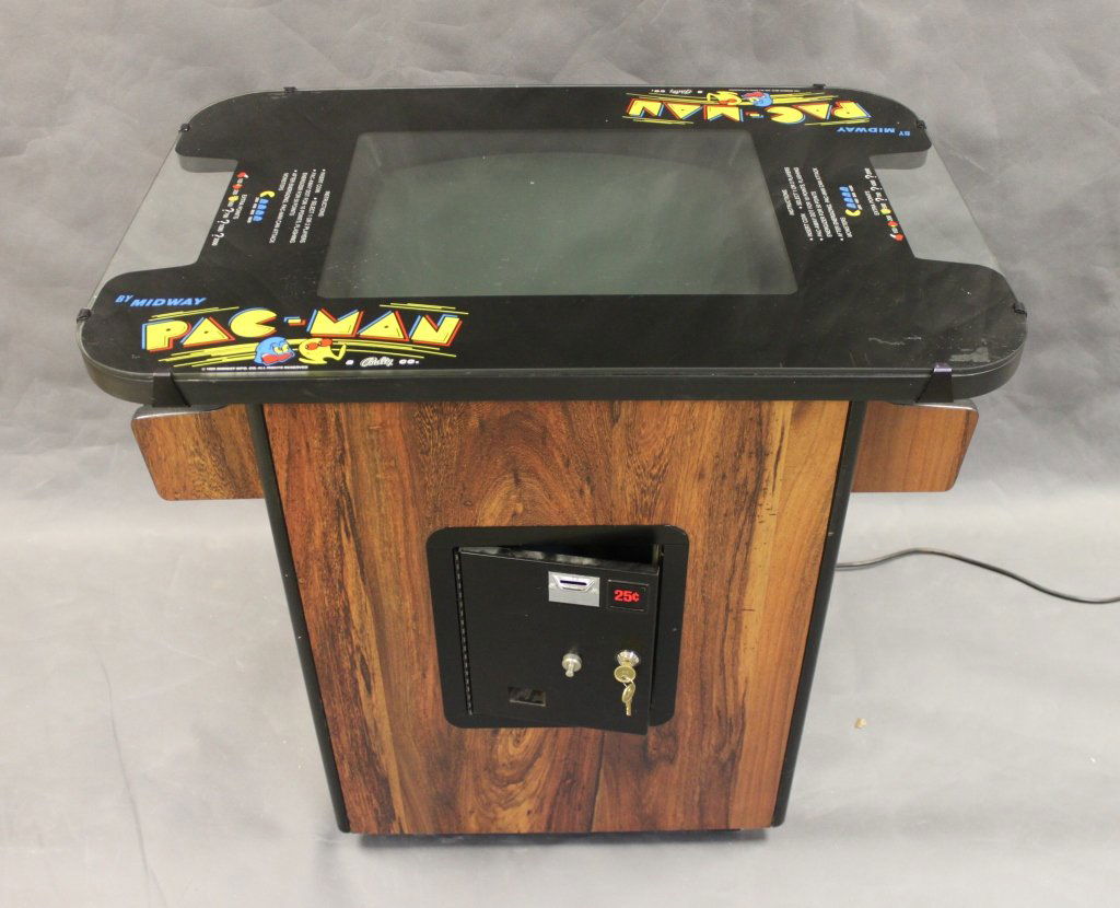 original pac man arcade table woodgrain original pac man arcade table woodgrain