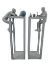 Pair of Aurora Canero bronze sculptures, painted gray, (1) titled Reflexiones sober los cuerpos