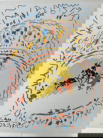 Pablo Picasso original lithograph on wove paper, titled "Le Petite Corrida", COA. Hand signed in red (1 of 4)