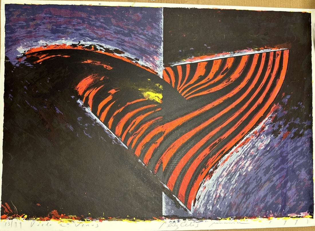 6/99 Perez Celis (Argentina, 1939-2008) serigraph, titled "Vela a-Venus", numbered 6/99, dated 1991. (1 of 13)