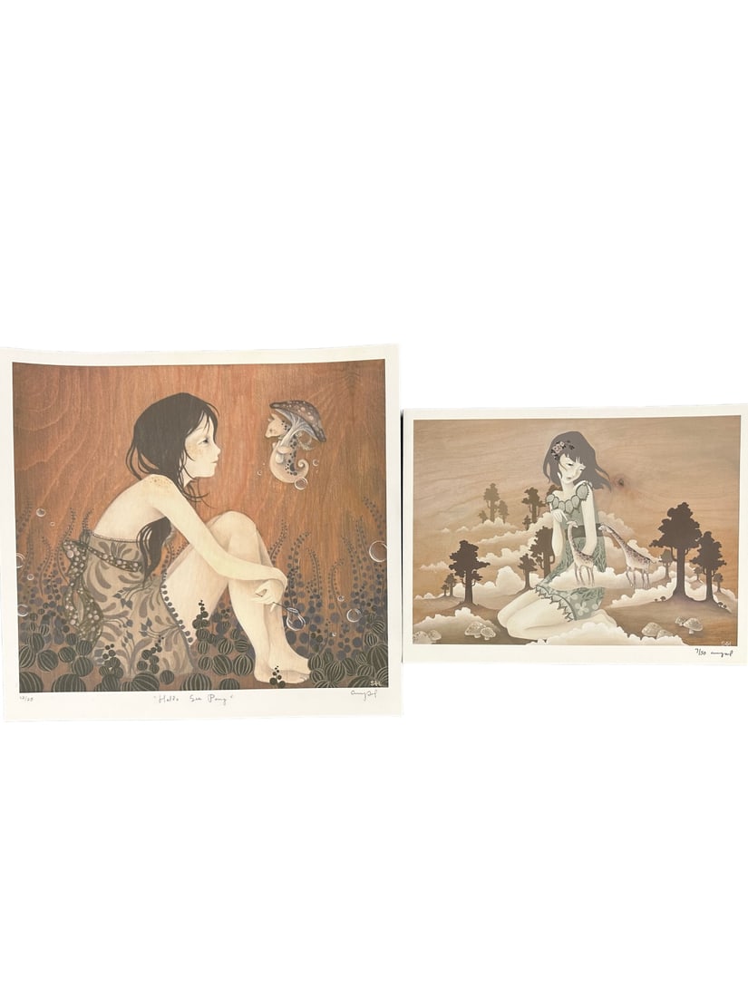 2 Pieces by Amy Sol, limited edition giclees, (1) titled "Hello Sea Pony", numbered in pencil 12/25: 2 Pieces by Amy Sol, limited edition giclees, (1) titled "Hello Sea Pony", numbered in pencil 12/25 by Amy Sol, titled in pencil by Amy Sol, and signed in pencil lower right by Amy Sol, SOL monogram i